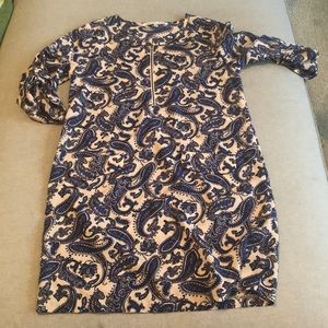 Blue and white dress